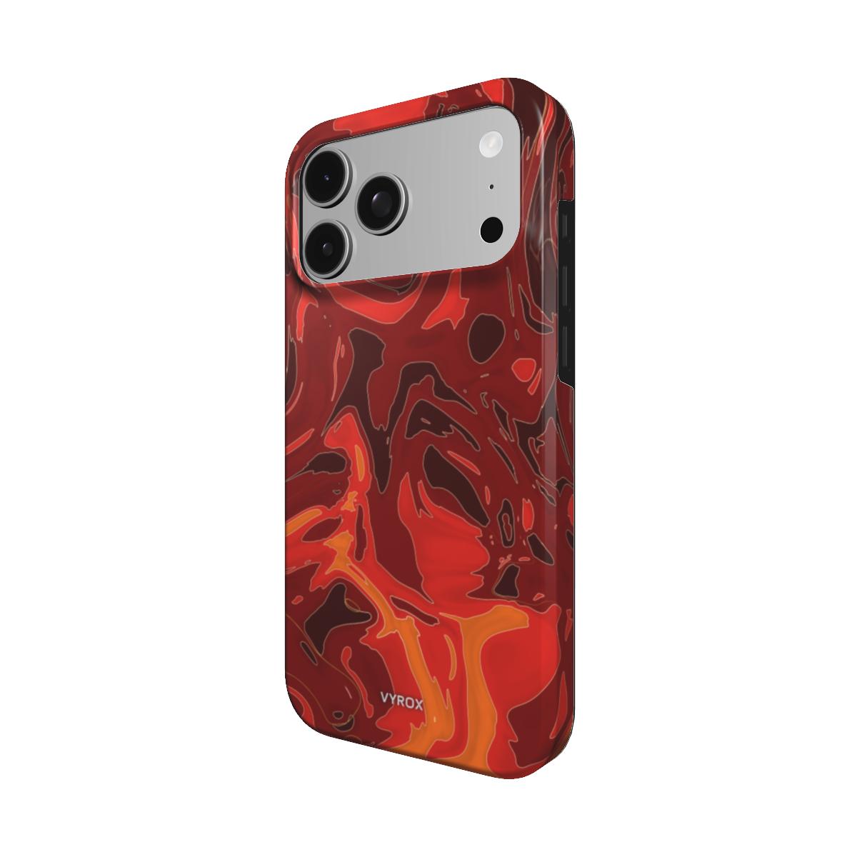 VYROX EMBER Molten Pour MagSafe tough case, angled view