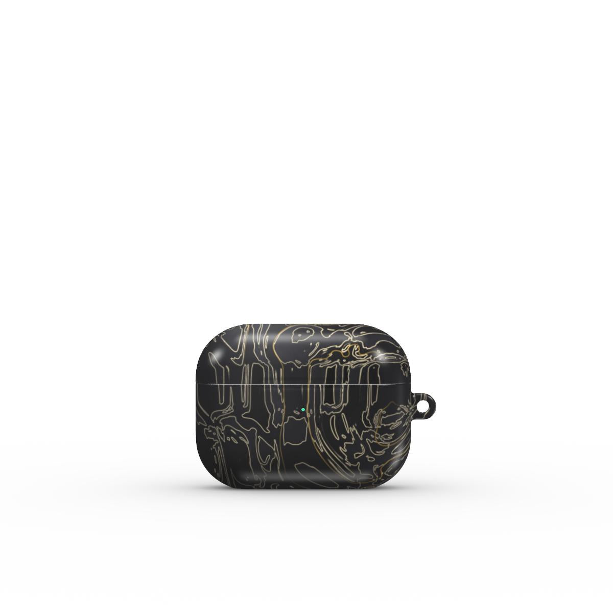VYROX OBSIDIAN Gold Vein AirPods case, front view