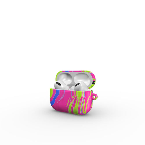 VYROX NEON Acid Rush AirPods case, open view