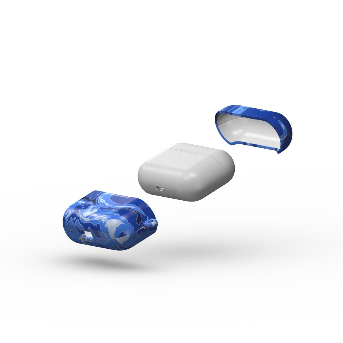 VYROX SAPPHIRE Deep Current AirPods case, lid and body view