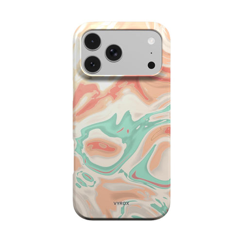 VYROX SORBET Peach Swirl tough phone case, back view