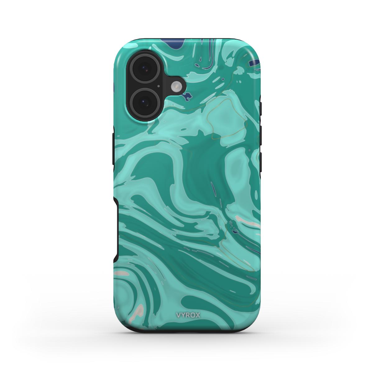 VYROX LAGOON Opal Tide MagSafe tough case on iPhone 17e