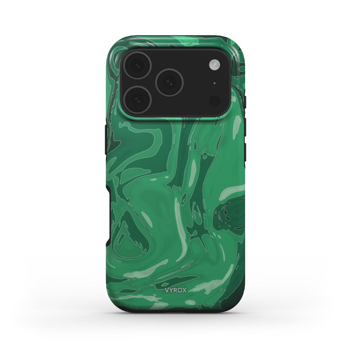 VYROX JADE Temple Green MagSafe tough case on iPhone 17 Pro
