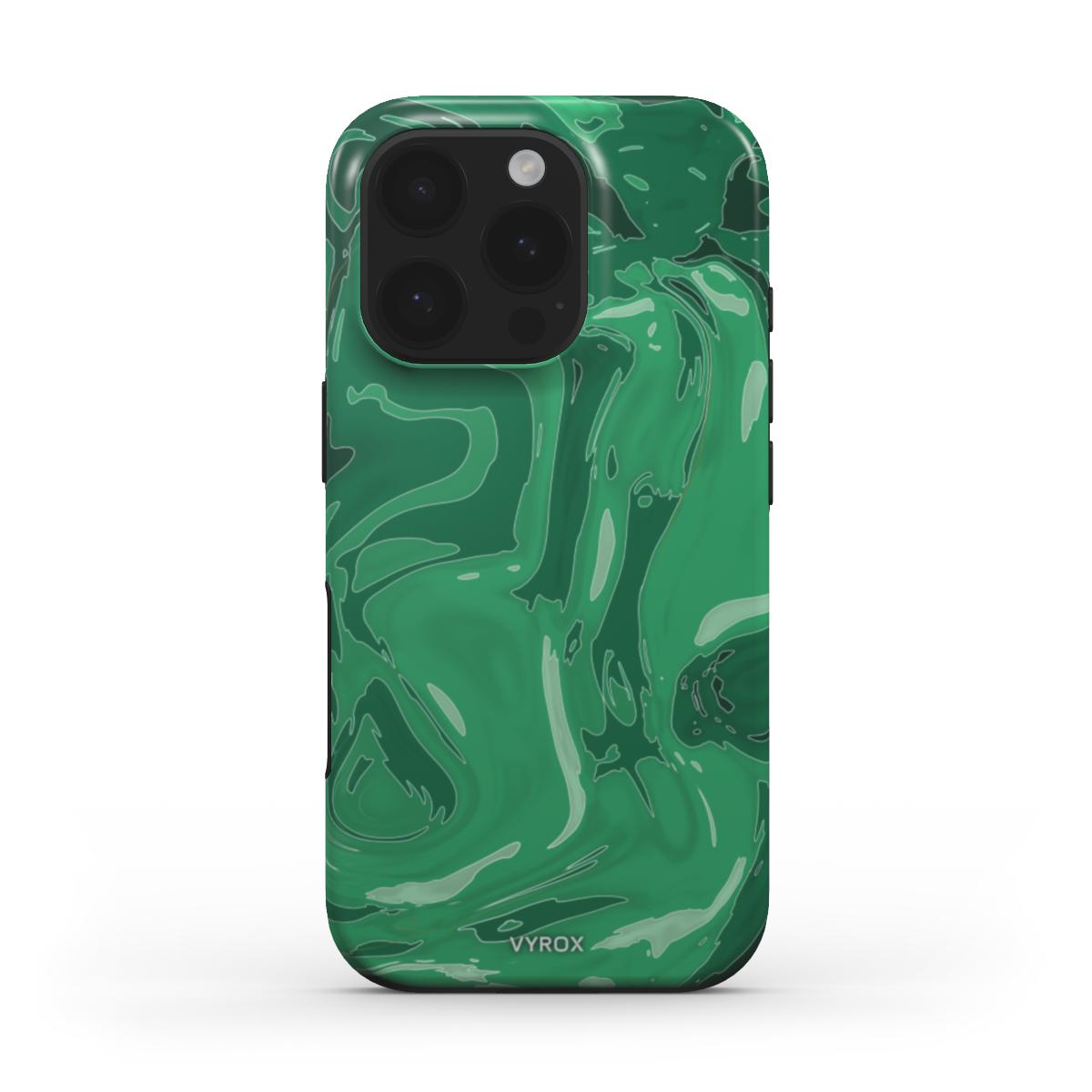 VYROX JADE Temple Green MagSafe tough case on iPhone 16 Pro