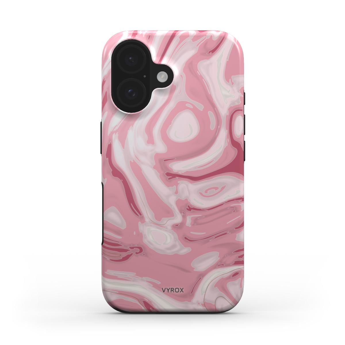 VYROX ROSE Blush Marble MagSafe tough case on iPhone 16 Plus