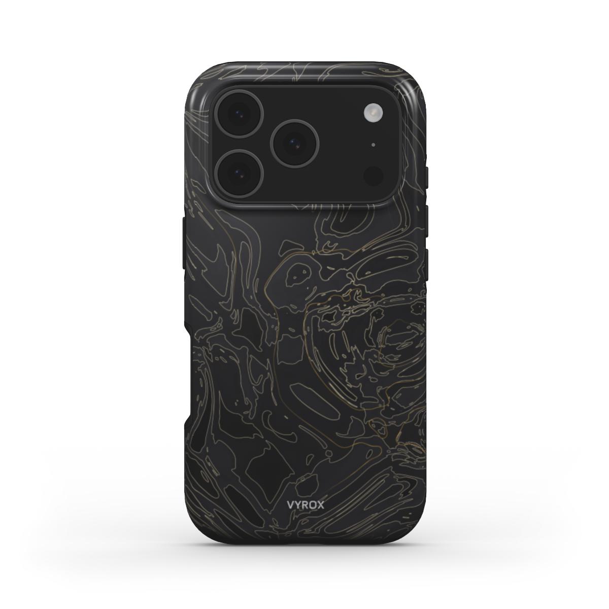 VYROX OBSIDIAN Gold Vein MagSafe tough case on iPhone 17 Pro