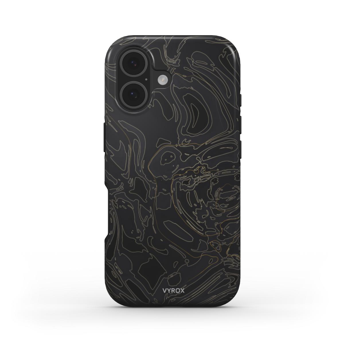 VYROX OBSIDIAN Gold Vein MagSafe tough case on iPhone 17e