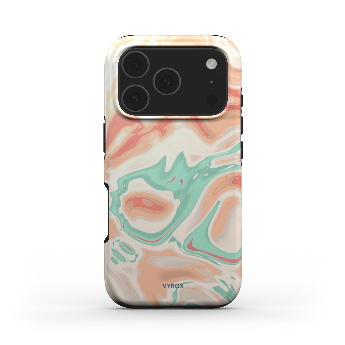 VYROX SORBET Peach Swirl tough case on iPhone 17 Pro