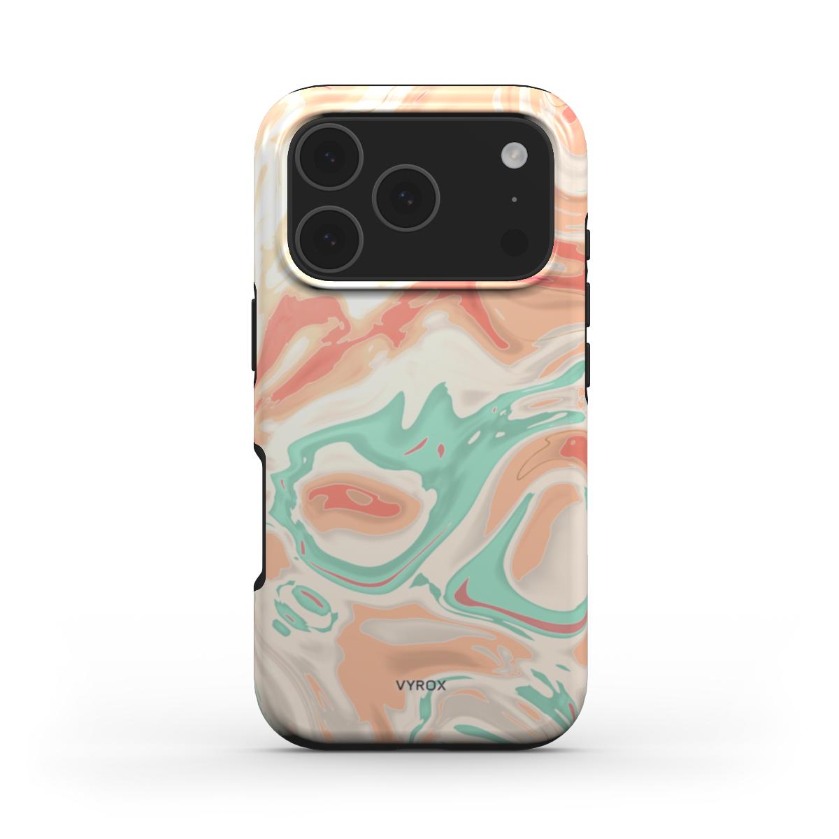 VYROX SORBET Peach Swirl tough case on iPhone 17 Pro Max