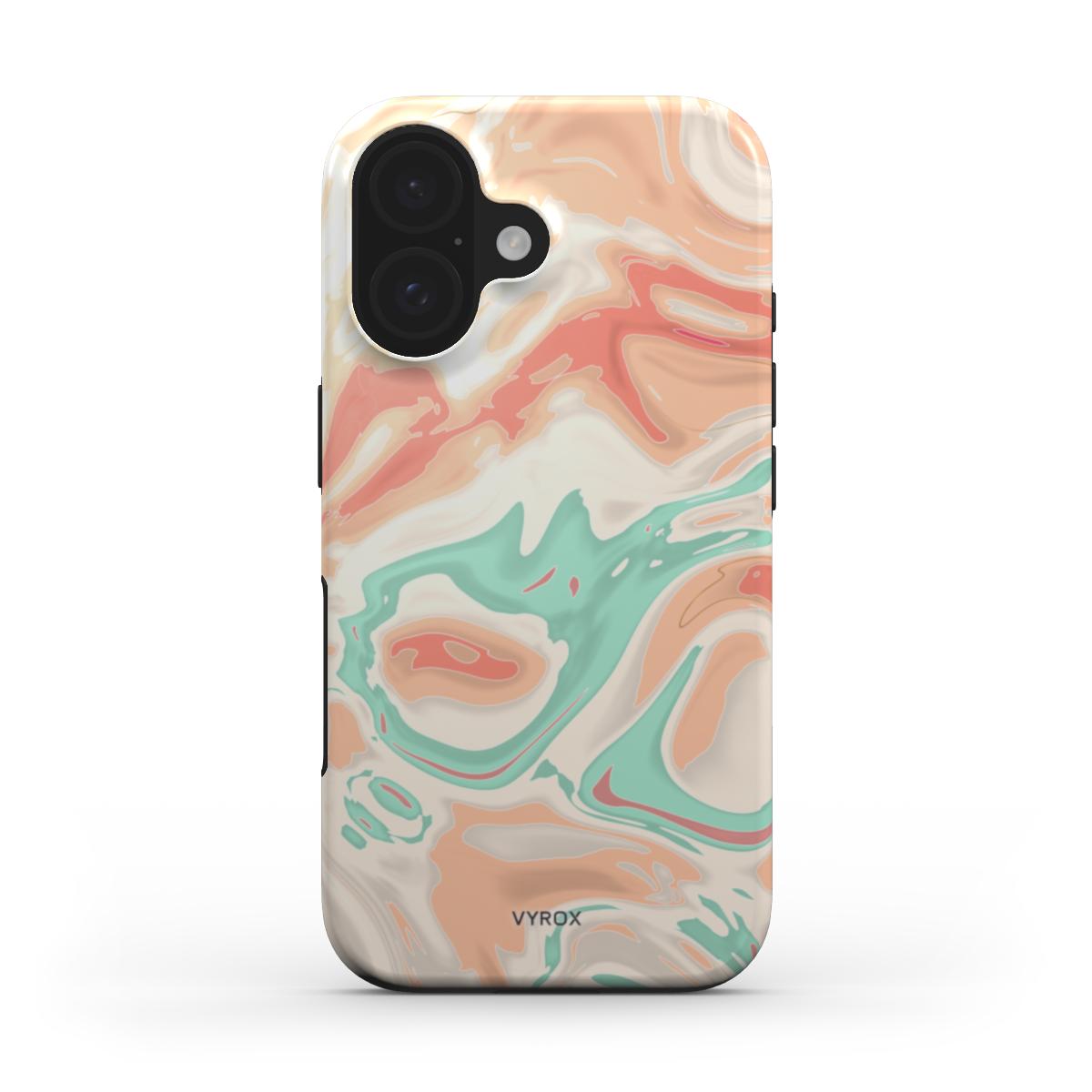 VYROX SORBET Peach Swirl tough case on iPhone 16 Plus
