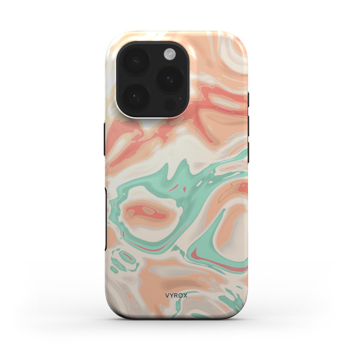 VYROX SORBET Peach Swirl tough case on iPhone 15 Pro Max
