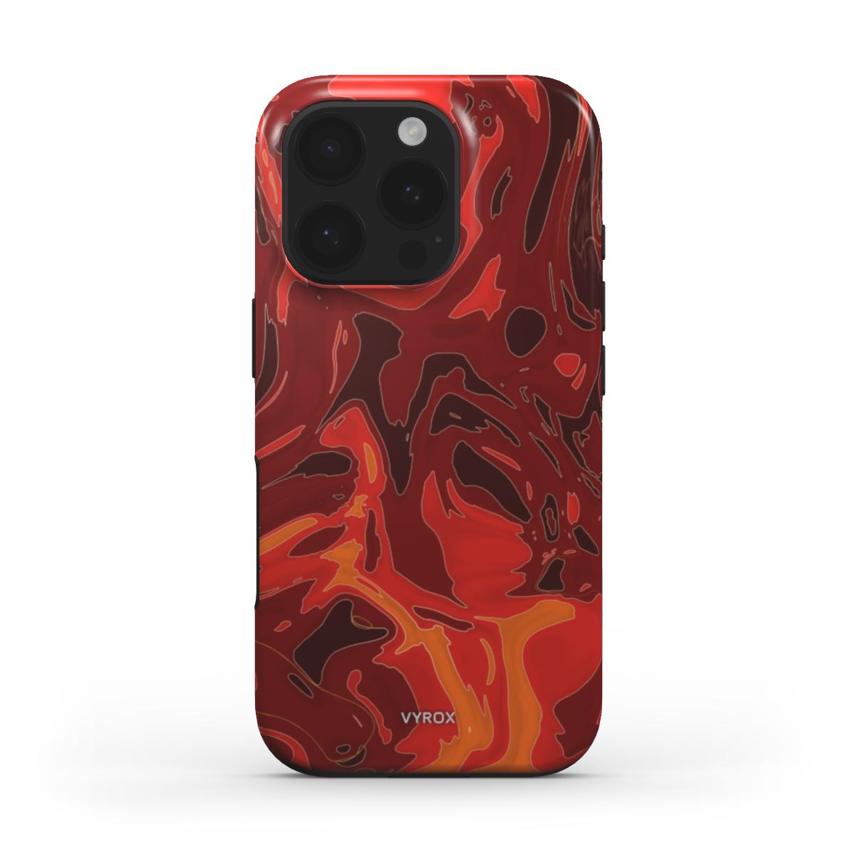 VYROX EMBER Molten Pour tough case on iPhone 15 Plus