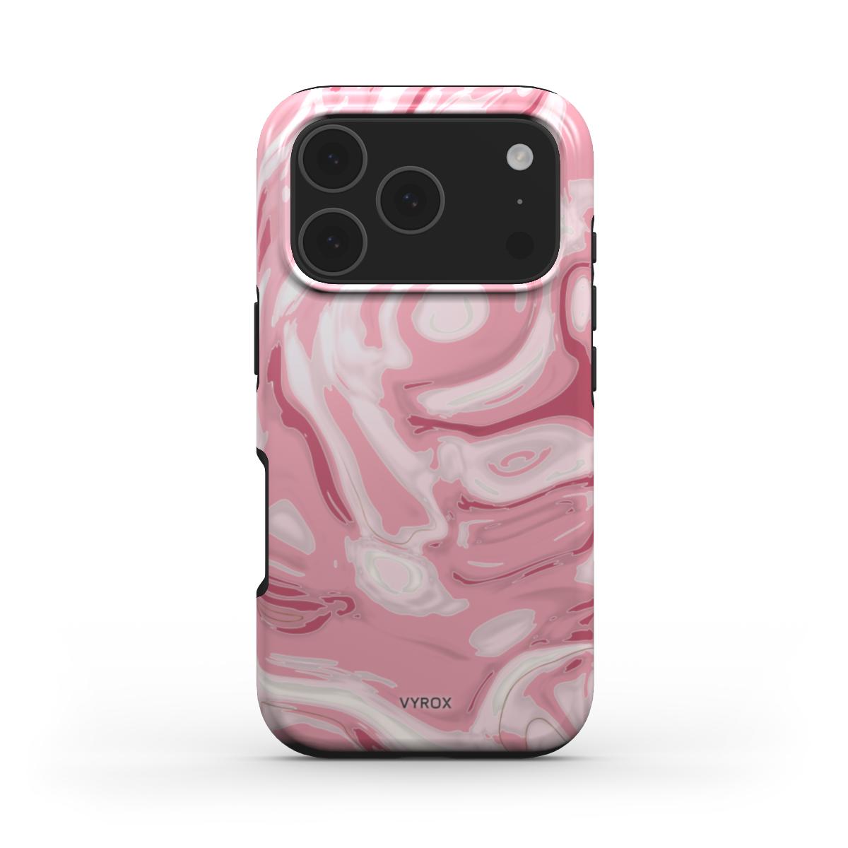 VYROX ROSE Blush Marble tough case on iPhone 17 Pro