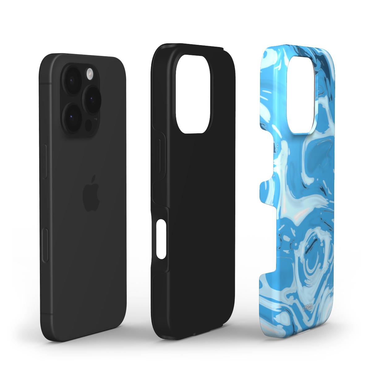 VYROX GLACIER Ice Flow tough case on Google Pixel 11, case and phone side by side
