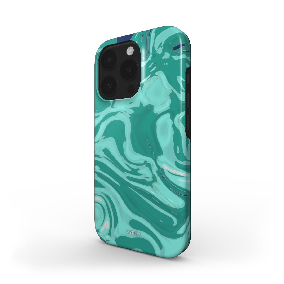 VYROX LAGOON Opal Tide tough case on Google Pixel 11 Pro, angled view