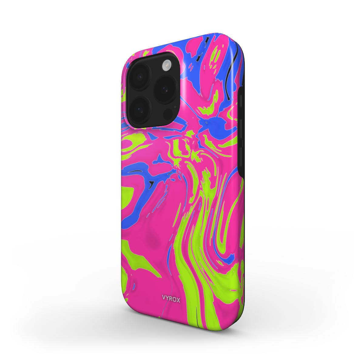 VYROX NEON Acid Rush tough case on Google Pixel 11, angled view