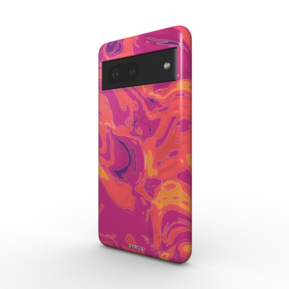 VYROX SUNSET Golden Hour magnetic tough case on Google Pixel 11, angled view