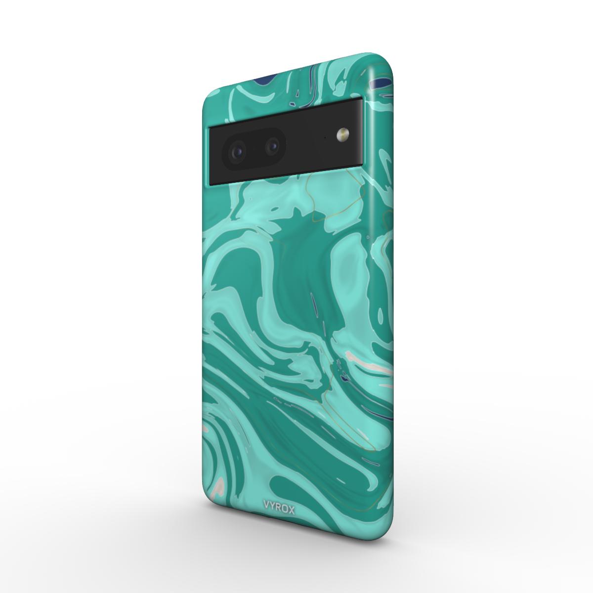 VYROX LAGOON Opal Tide magnetic tough case on Google Pixel 11 Pro, angled view