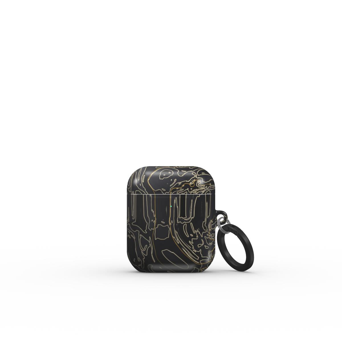 VYROX OBSIDIAN Gold Vein AirPods case on Apple AirPods 1 / 2, front view