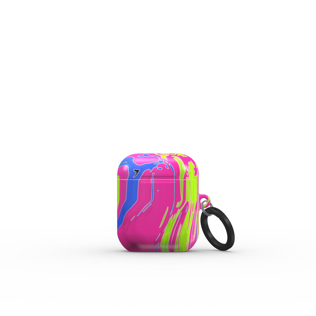 VYROX NEON Acid Rush AirPods case on Apple AirPods 1 / 2, front view