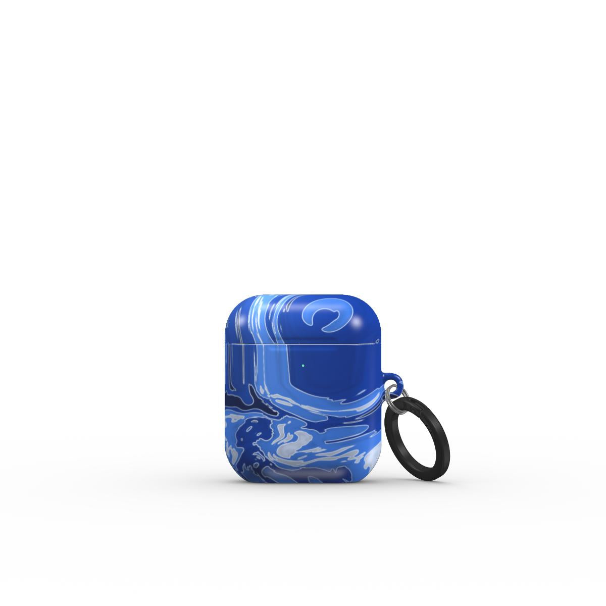 VYROX SAPPHIRE Deep Current AirPods case on Apple AirPods 1 / 2, front view