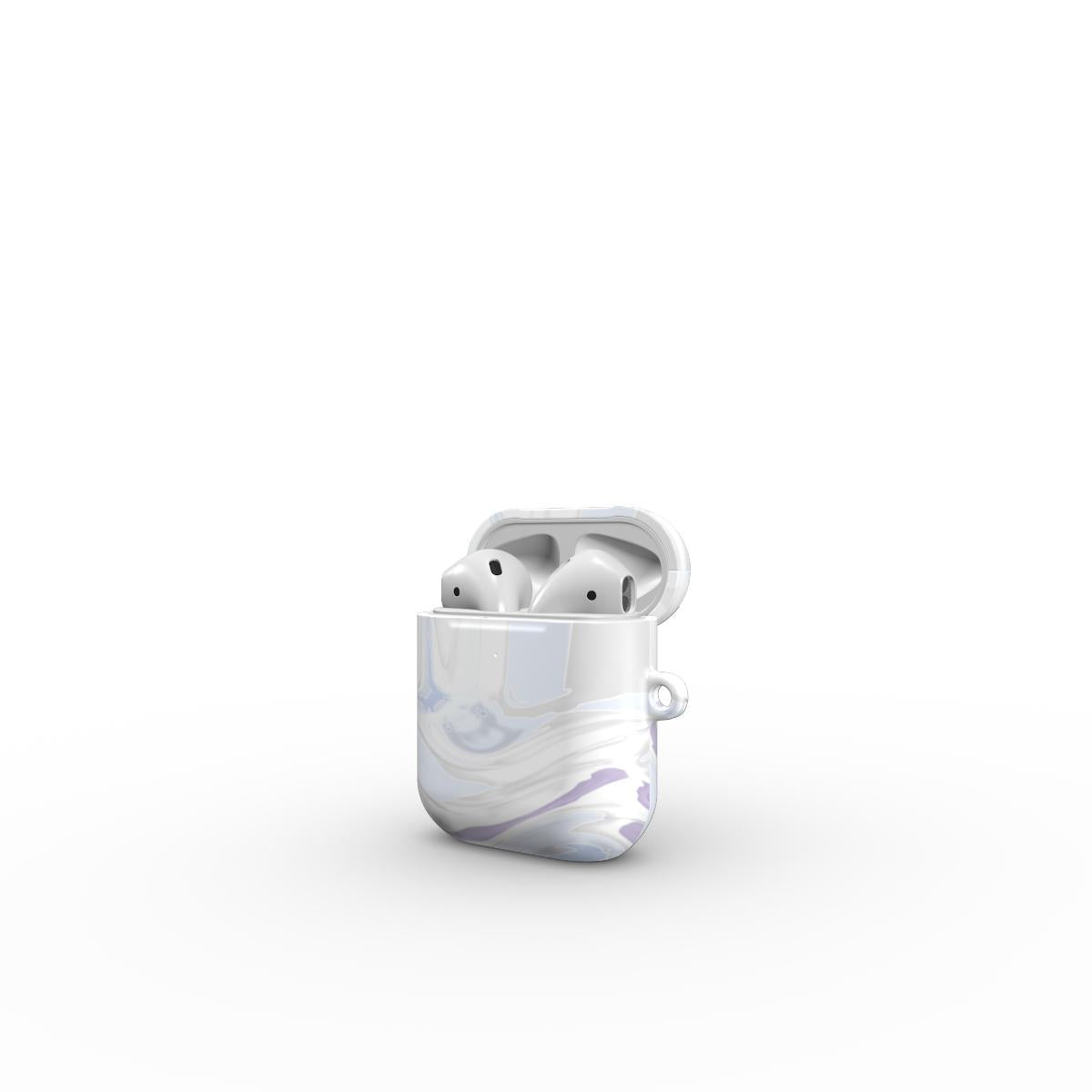 VYROX PEARL Moon Milk AirPods case on Apple AirPods 1 / 2, open view
