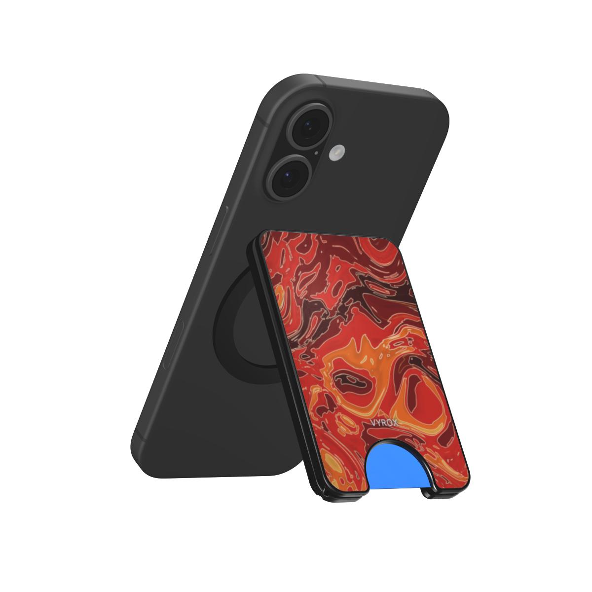 VYROX EMBER Molten Pour magnetic wallet, as a kickstand