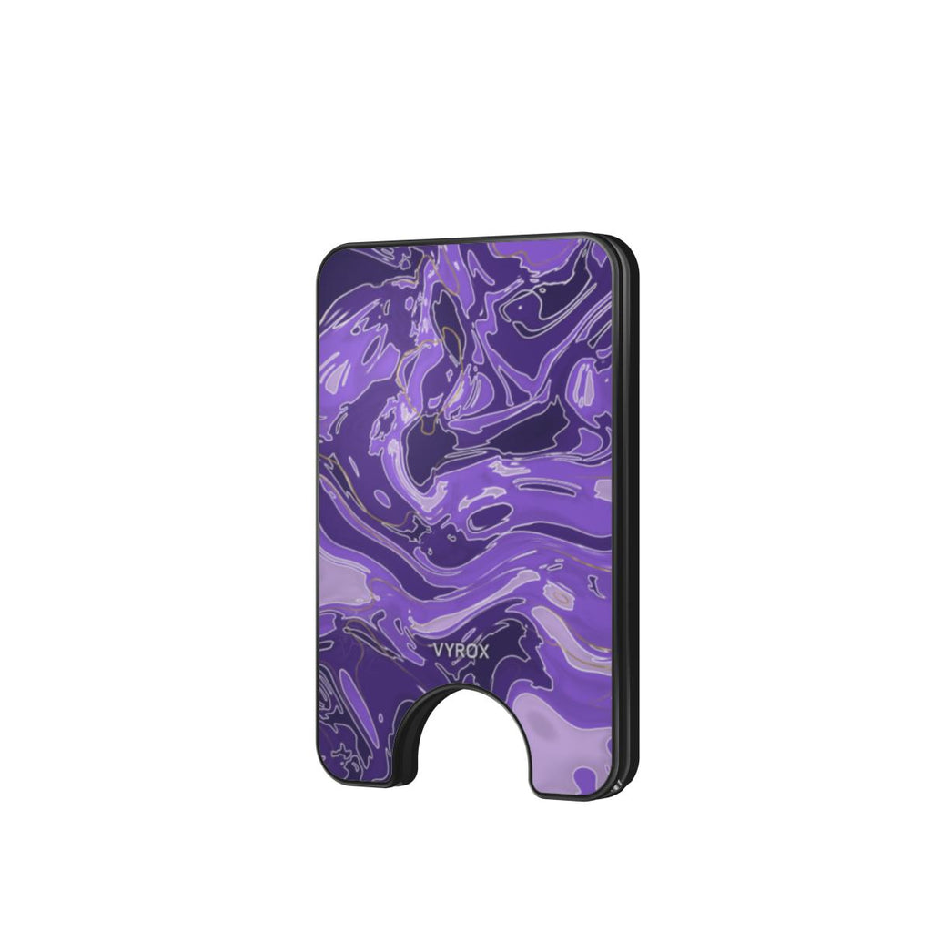 VYROX AMETHYST Violet Drift magnetic wallet, front view