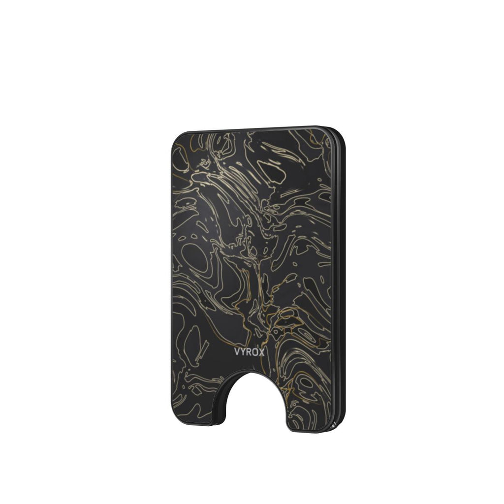 VYROX OBSIDIAN Gold Vein magnetic wallet, front view