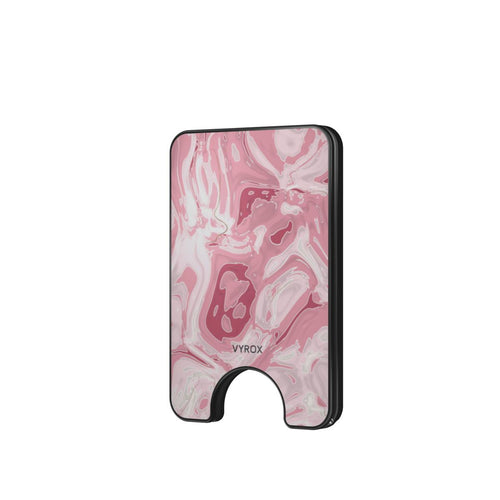 VYROX ROSE Blush Marble magnetic wallet, front view