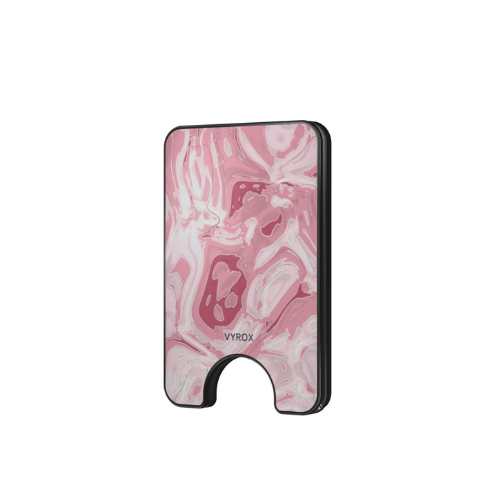 VYROX ROSE Blush Marble magnetic wallet, front view