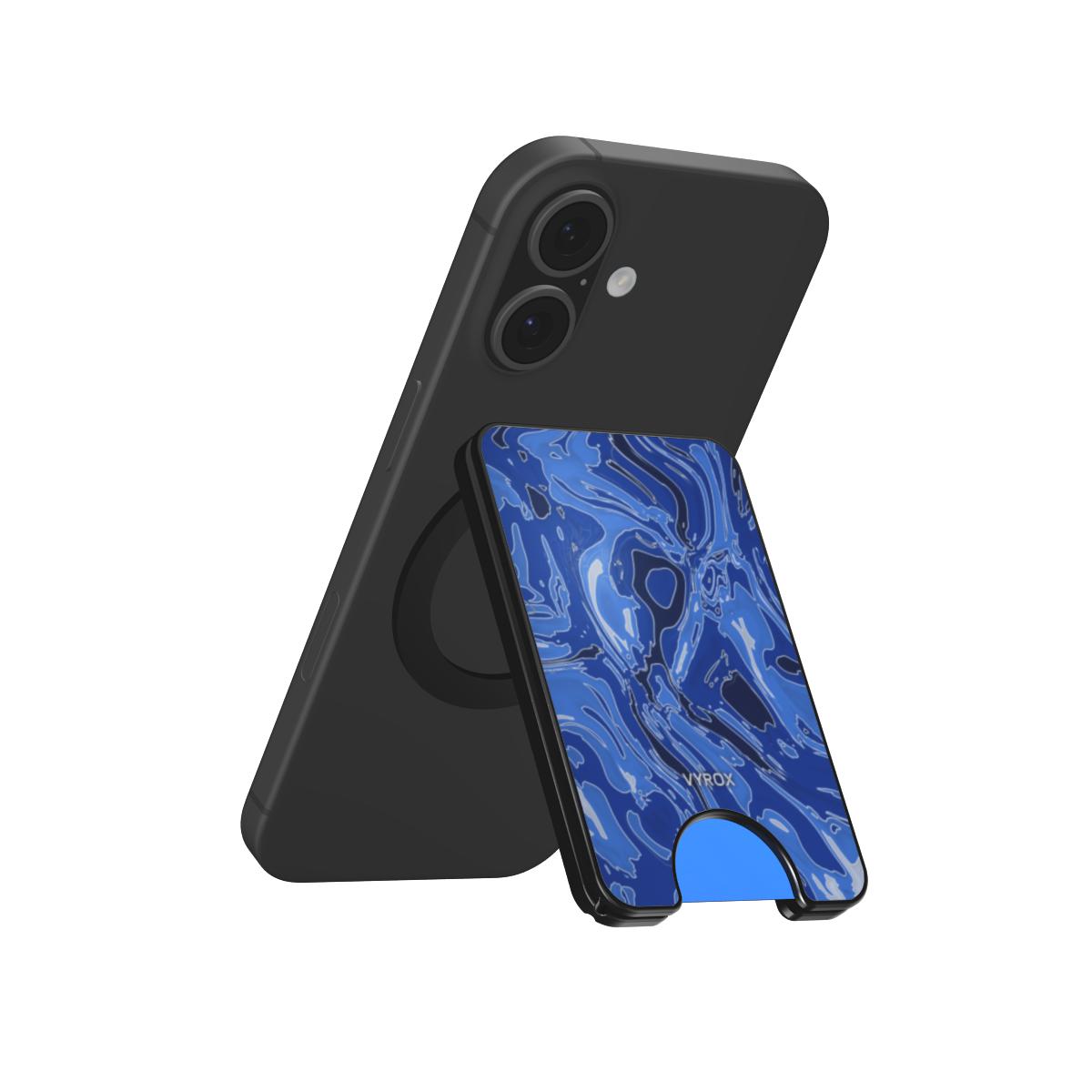 VYROX SAPPHIRE Deep Current magnetic wallet, as a kickstand