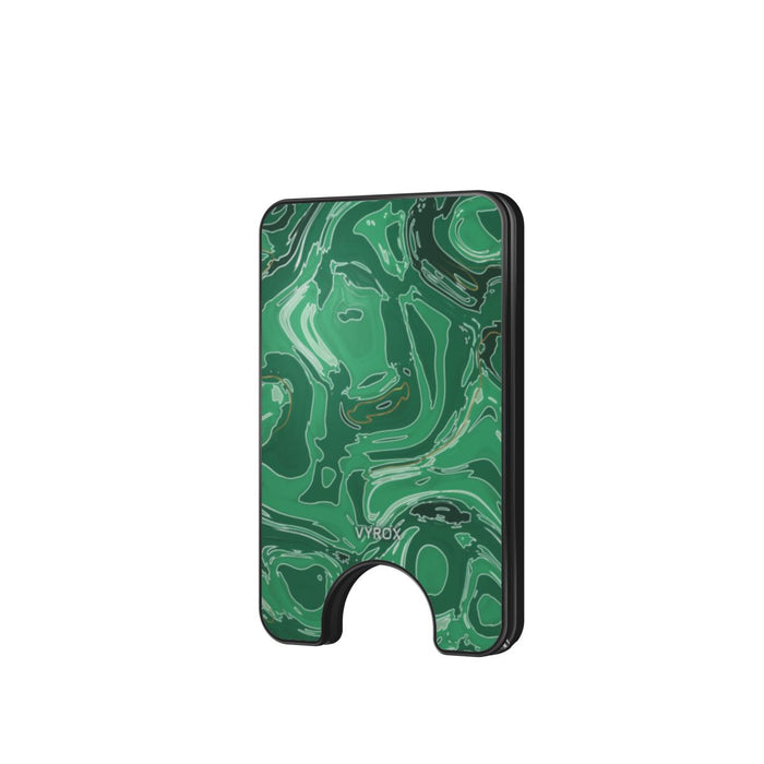 VYROX JADE Temple Green magnetic wallet, front view