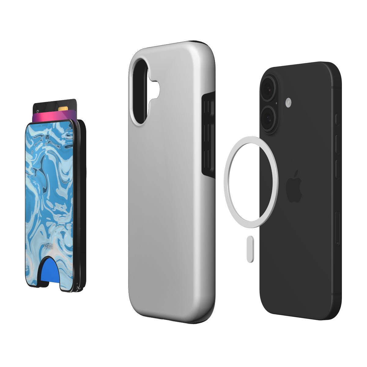 VYROX GLACIER Ice Flow magnetic wallet, with a phone and case