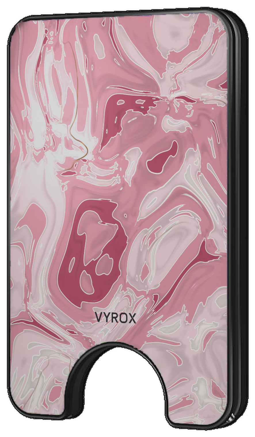 ROSE / Blush Marble — Magnetic Wallet